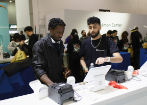 iPad Stand and receipt printer setup at Pokémon Championship