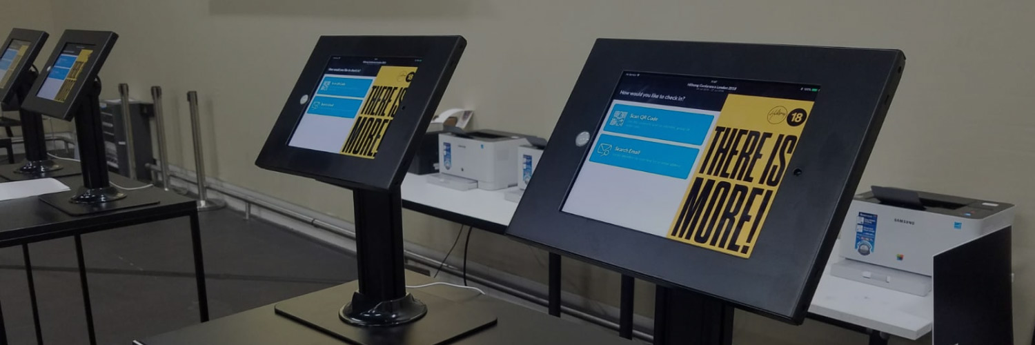 Rent iPad floor stands for streamlined event setup.